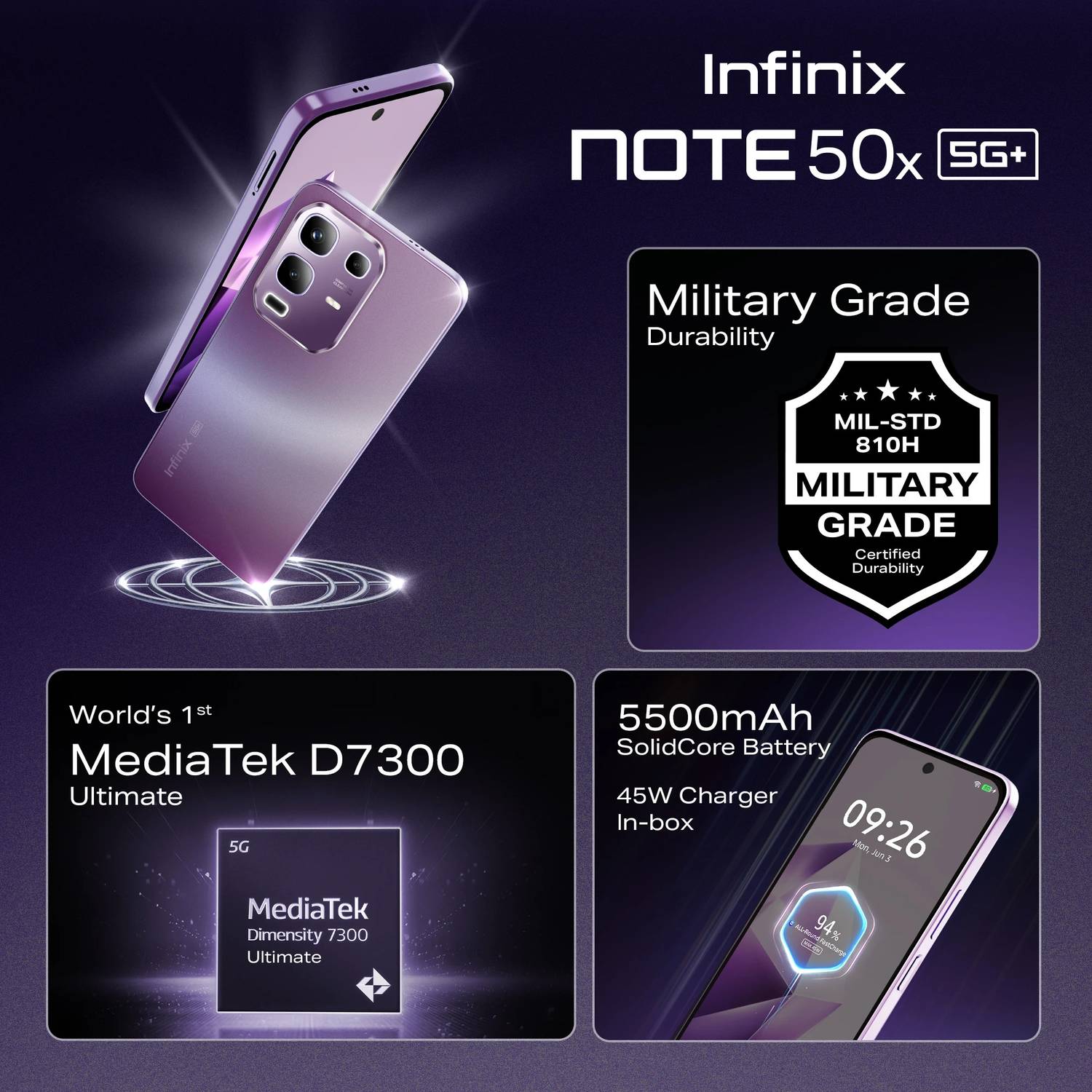 Infinix Note 50x 5G+ 128GB Purple - Image 4