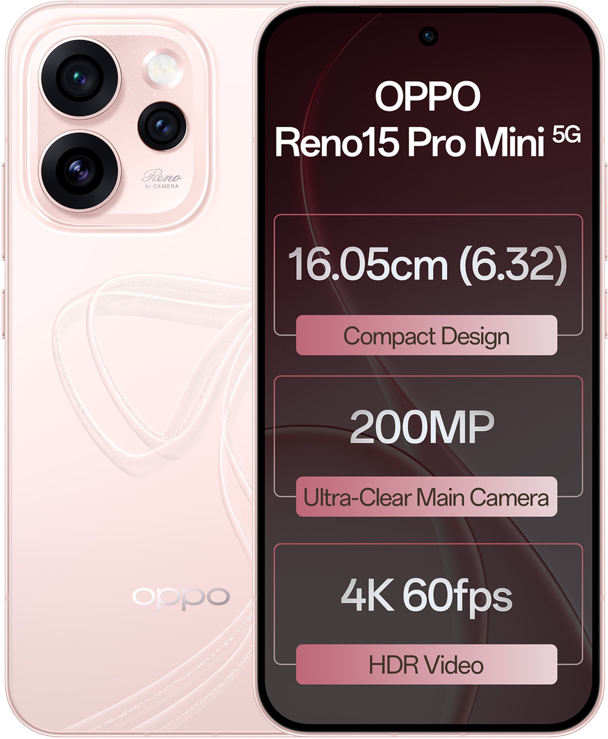 Image of OPPO Reno15 Pro Mini 5G (Crystal Pink, 256 GB)