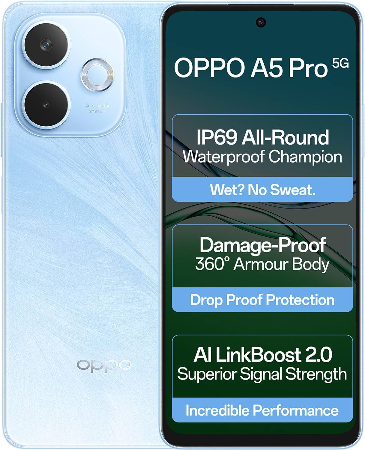 OPPO A5 Pro 5G (Feather Blue, 128 GB) (8 GB RAM)