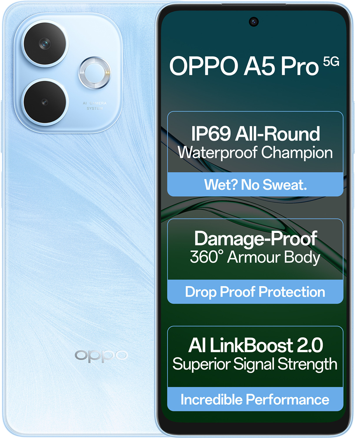 Image of OPPO A5 Pro 5G (Feather Blue, 256 GB)