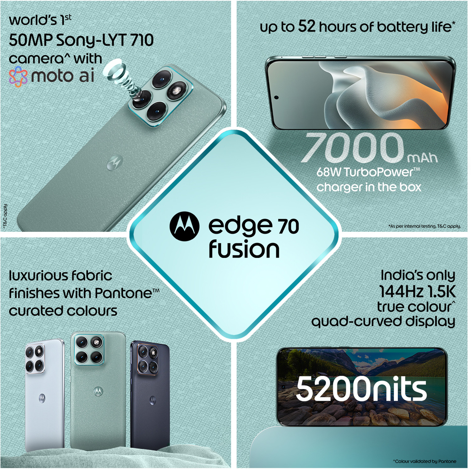 Image of MOTOROLA Edge 70 Fusion (Pantone BLUE SURF, 256 GB)