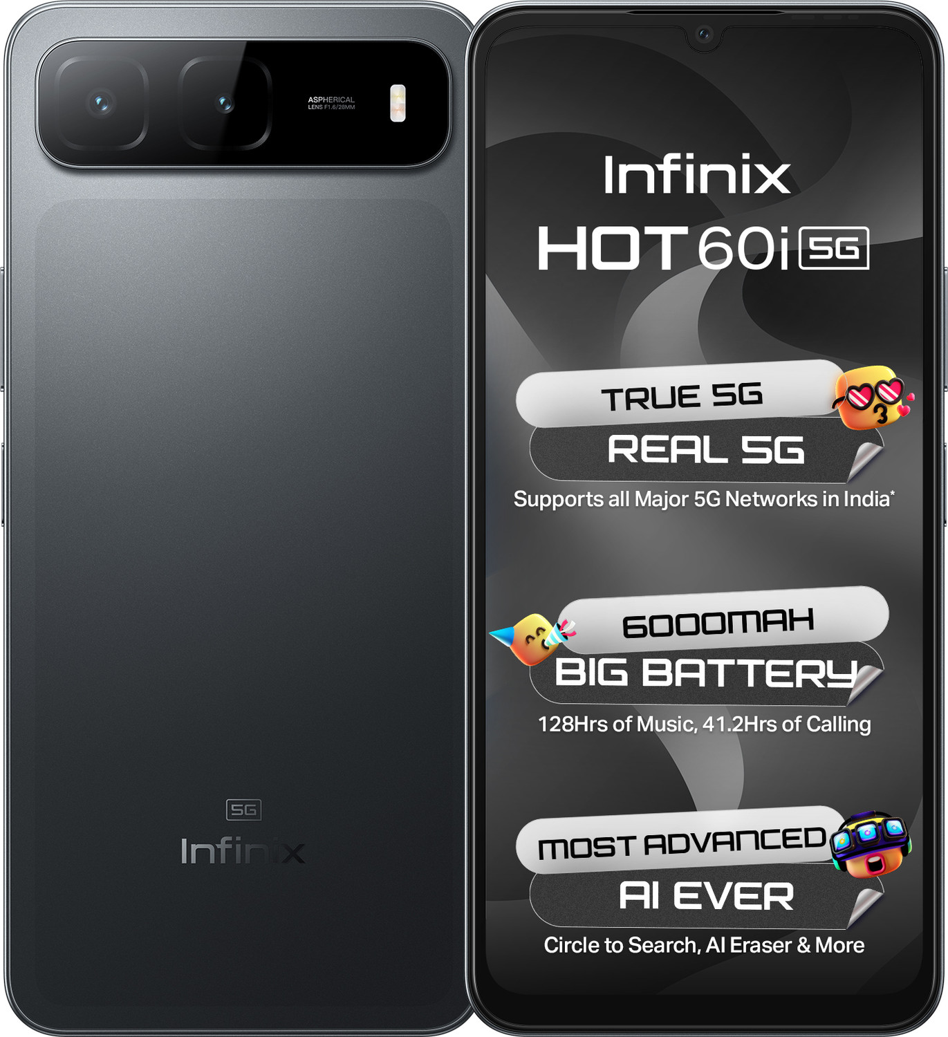 Image of Infinix HOT 60i 5G (Sleek Black, 128 GB)