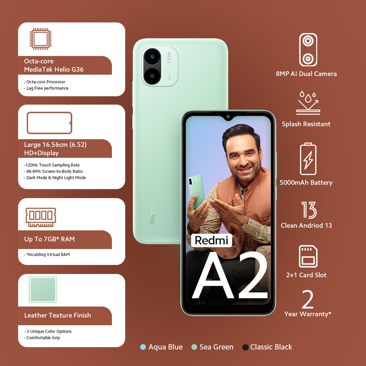 Image of REDMI A2 (Classic Black, 64 GB)