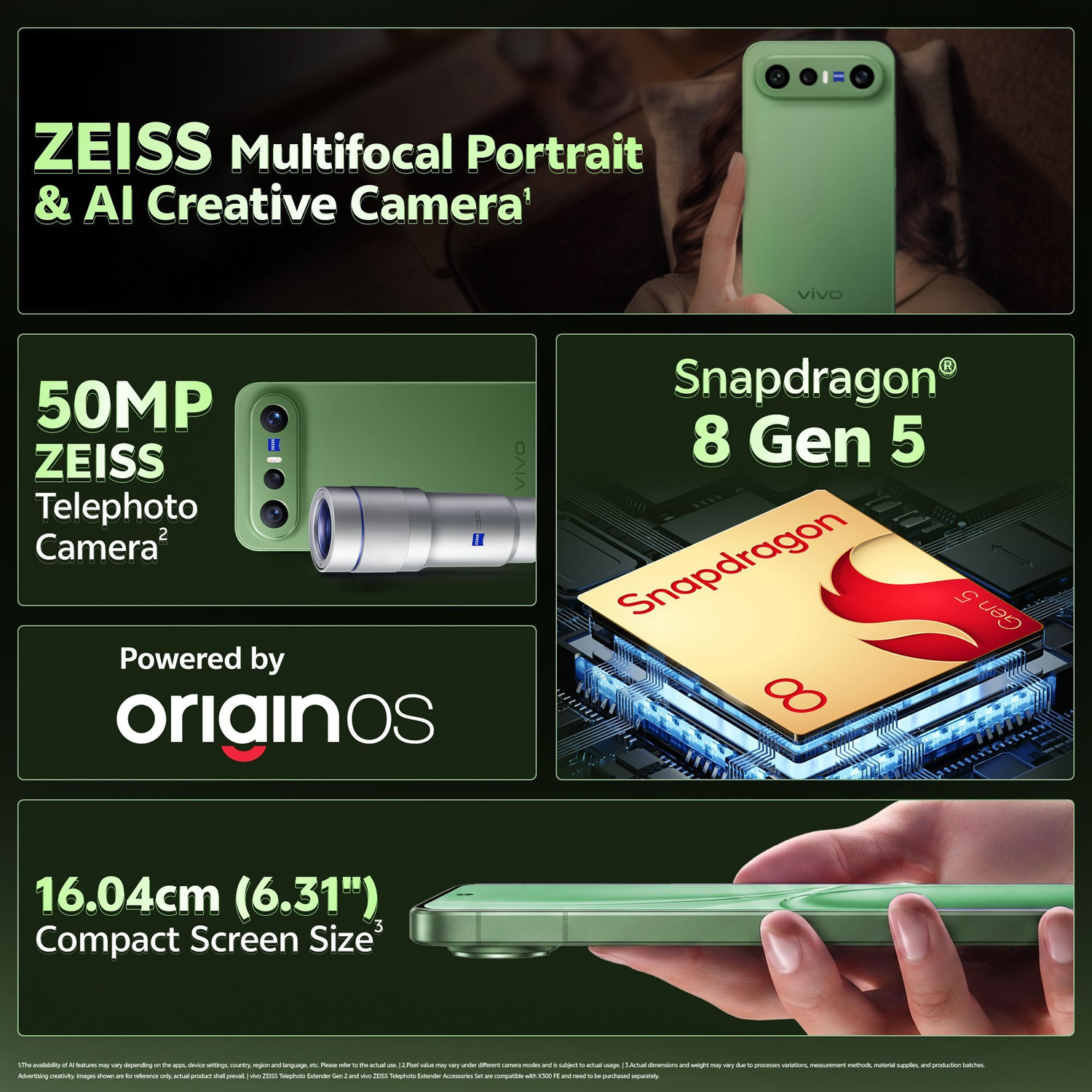 Image of vivo X300 FE (Urban Olive, 256 GB)