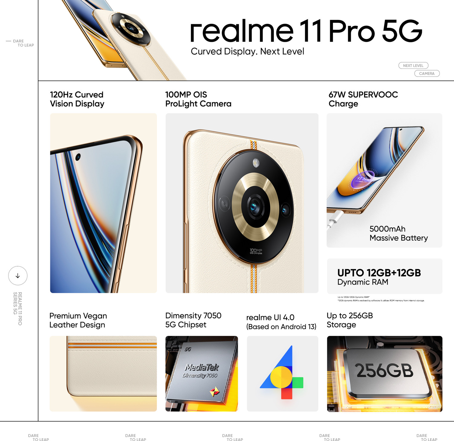 Image of realme 11 Pro 5G (Sunrise Beige, 256 GB)