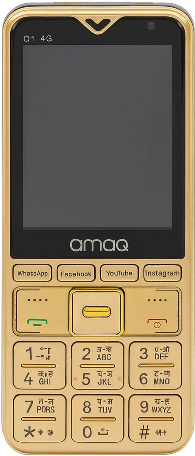 Image of amaq 4G Touch Keypad Mobile 2.8 inch Dual SIM 3500mAh WhatsApp FB Insta 2Yr Warranty (Gold, 512 MB)