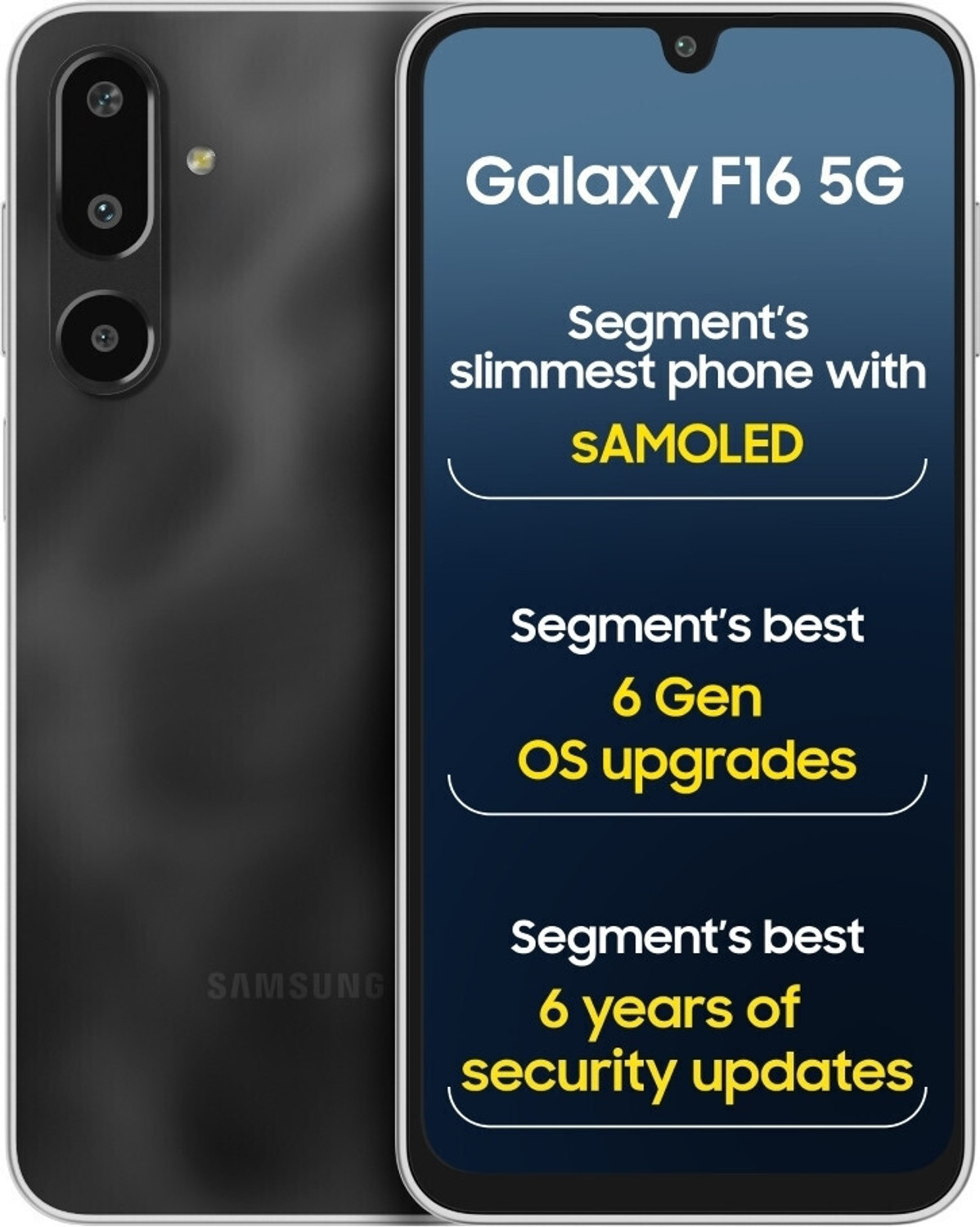Image of Samsung Galaxy F16 5G (Bling Black, 128 GB)