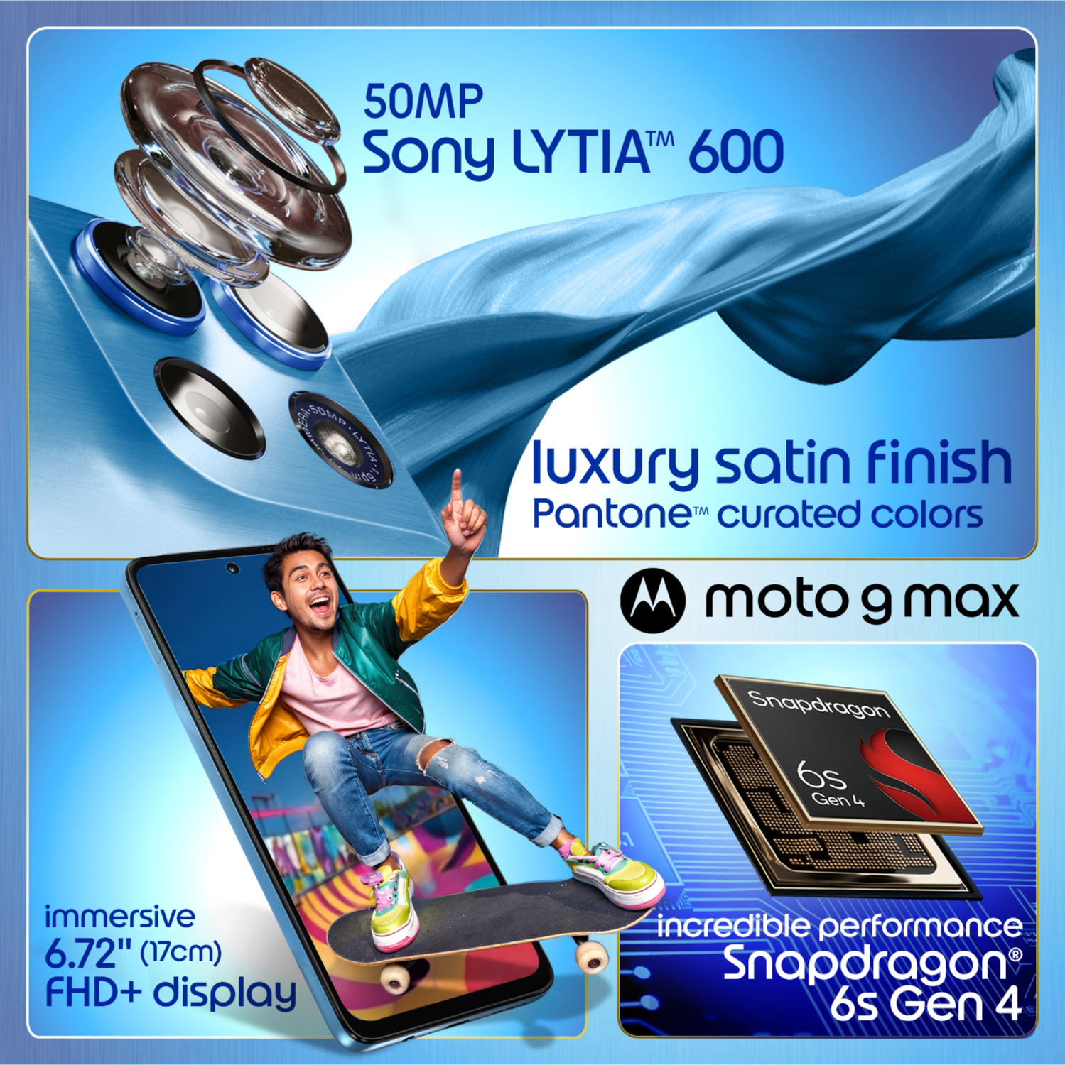 Image of MOTOROLA g max (PANTONE Alaskan Blue, 128 GB)