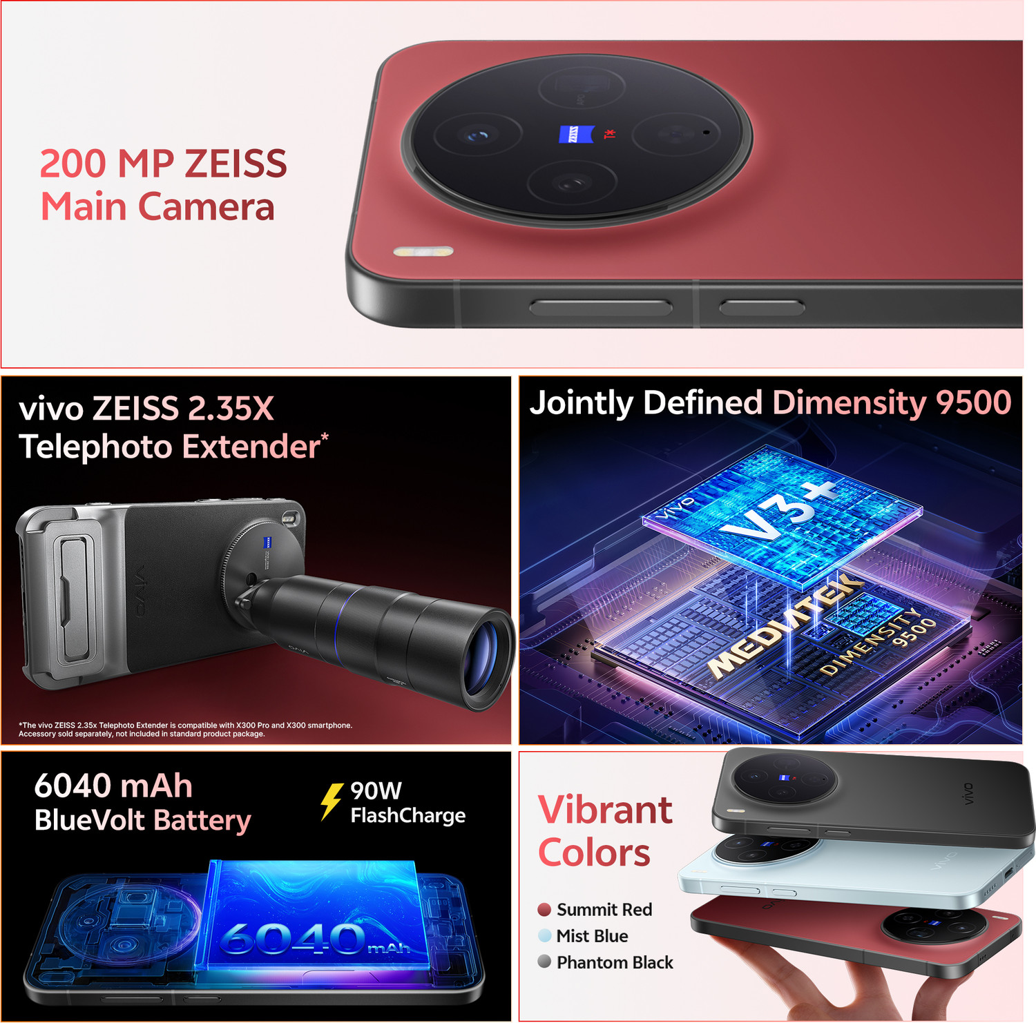 Image of vivo X300 (Summit Red, 256 GB)