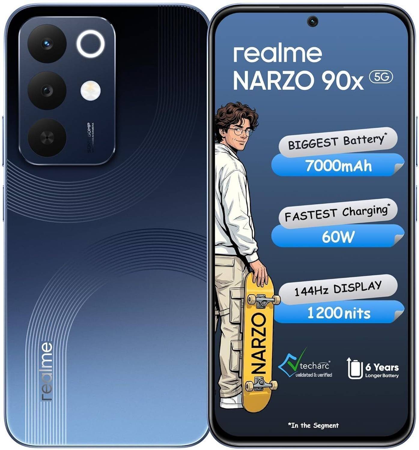 realme Narzo 90X 5G 128GB Marine Blue - Image 1