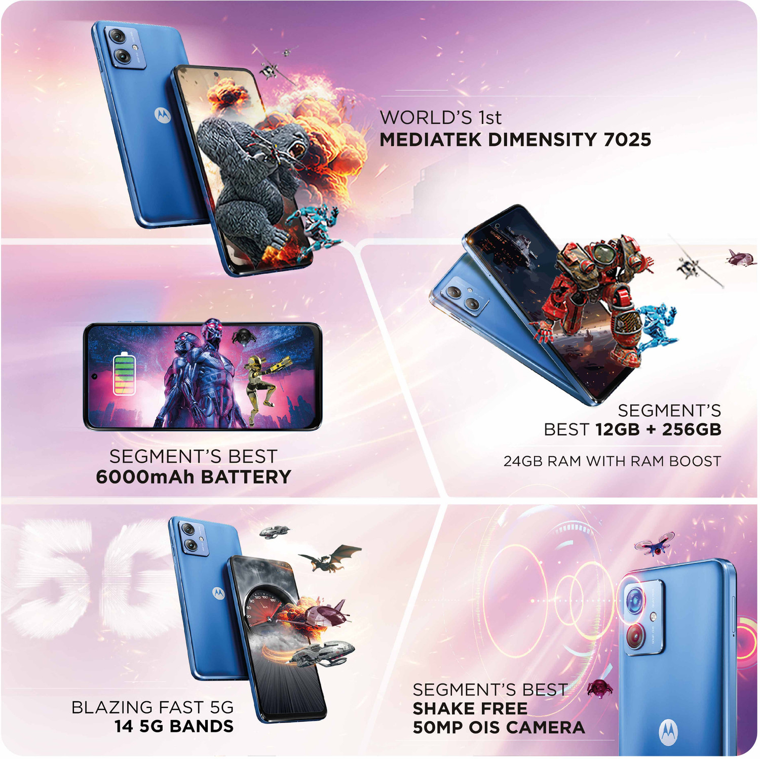 Image of Motorola g64 5G (Pearl Blue, 256 GB)
