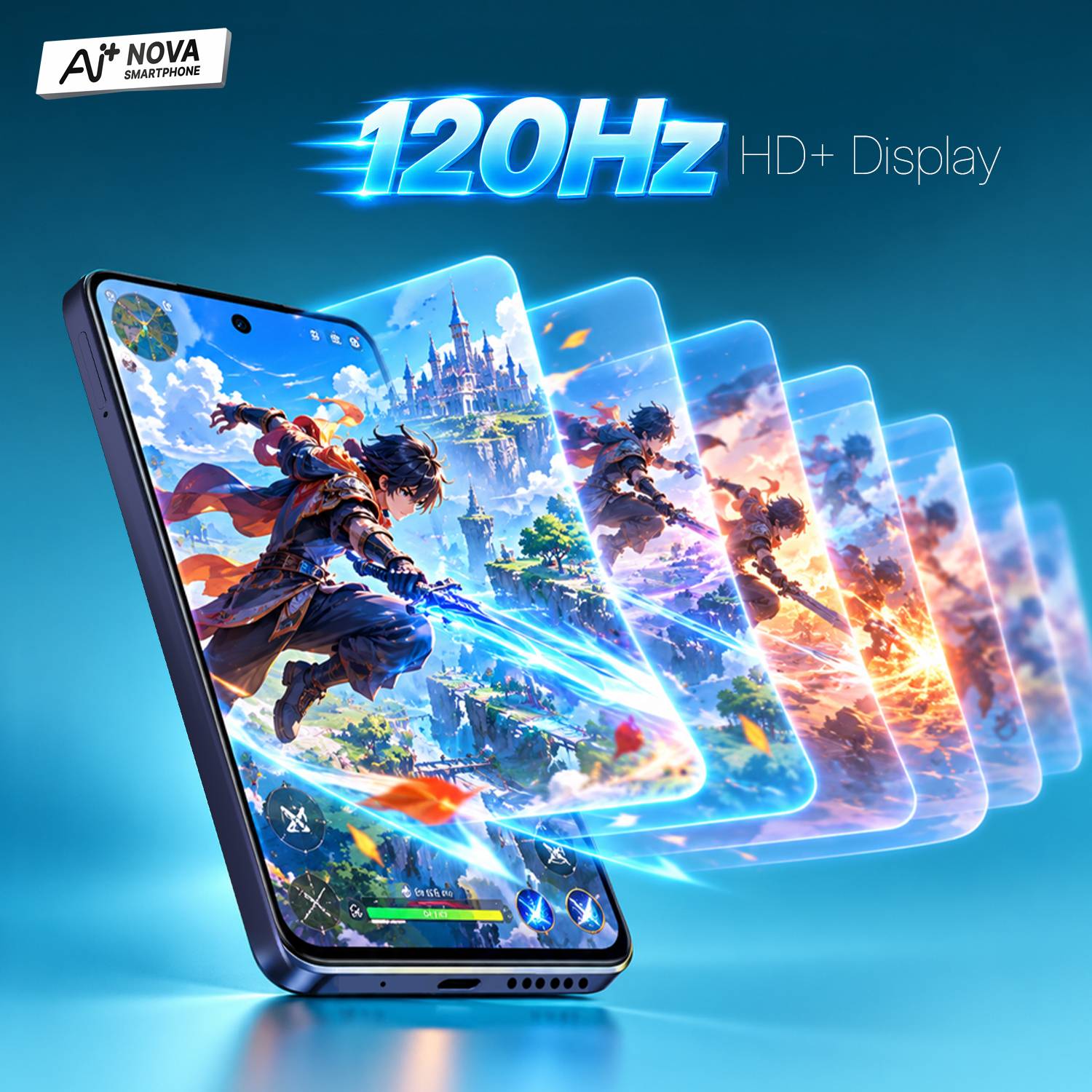 Ai+ Nova 2 Power 5G 128GB Golden Blue - Image 5