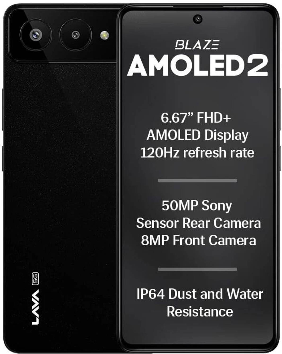 LAVA Blaze AMOLED 2 5G (Midnight Black, 128 GB) (6 GB RAM)