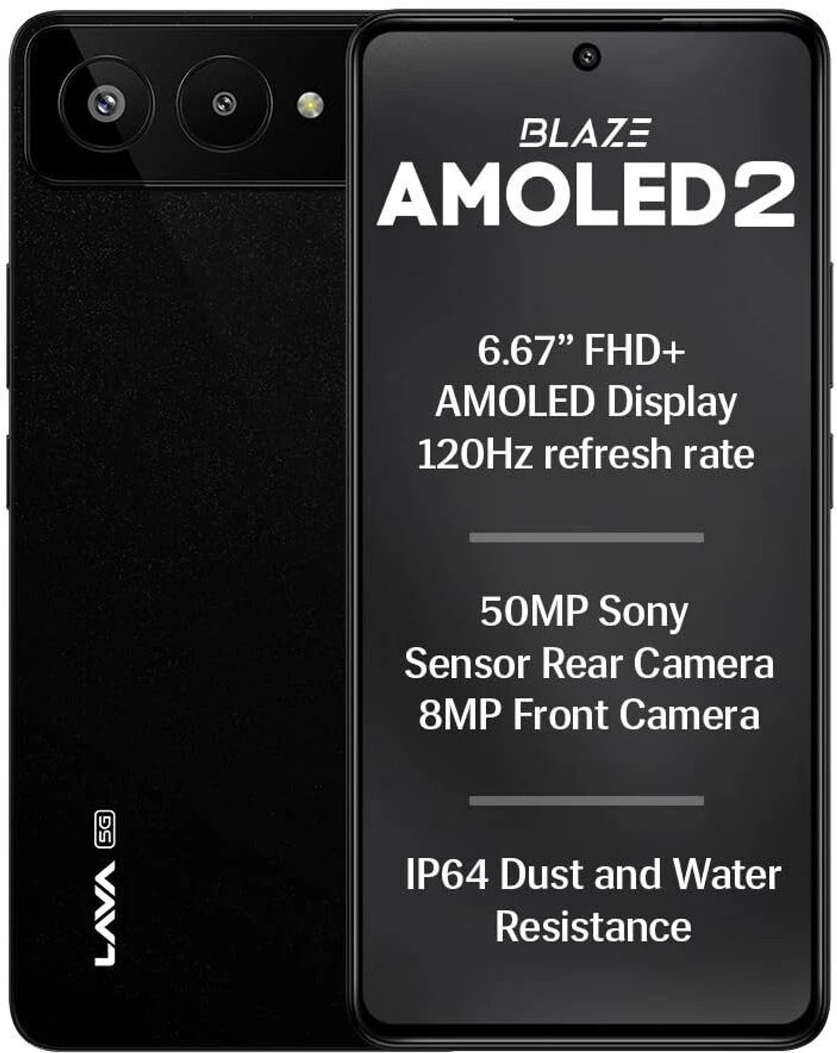 Image of LAVA Blaze AMOLED 2 5G (Midnight Black, 128 GB)