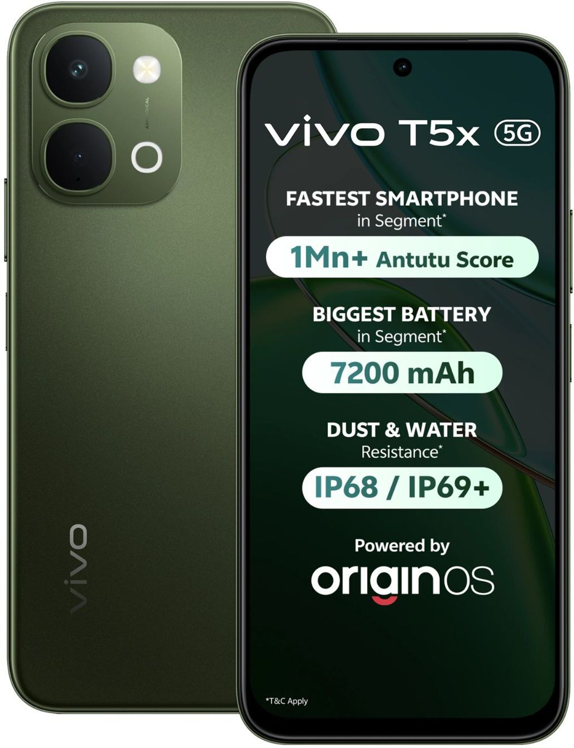 Image of vivo T5x 5G (Cyber Green, 128 GB)