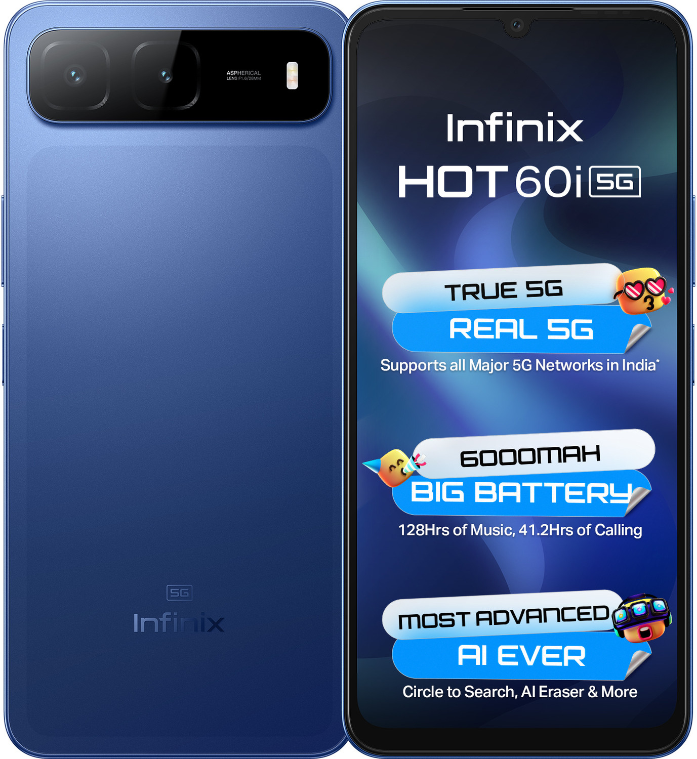 Image of Infinix HOT 60i 5G (Shadow Blue, 128 GB)