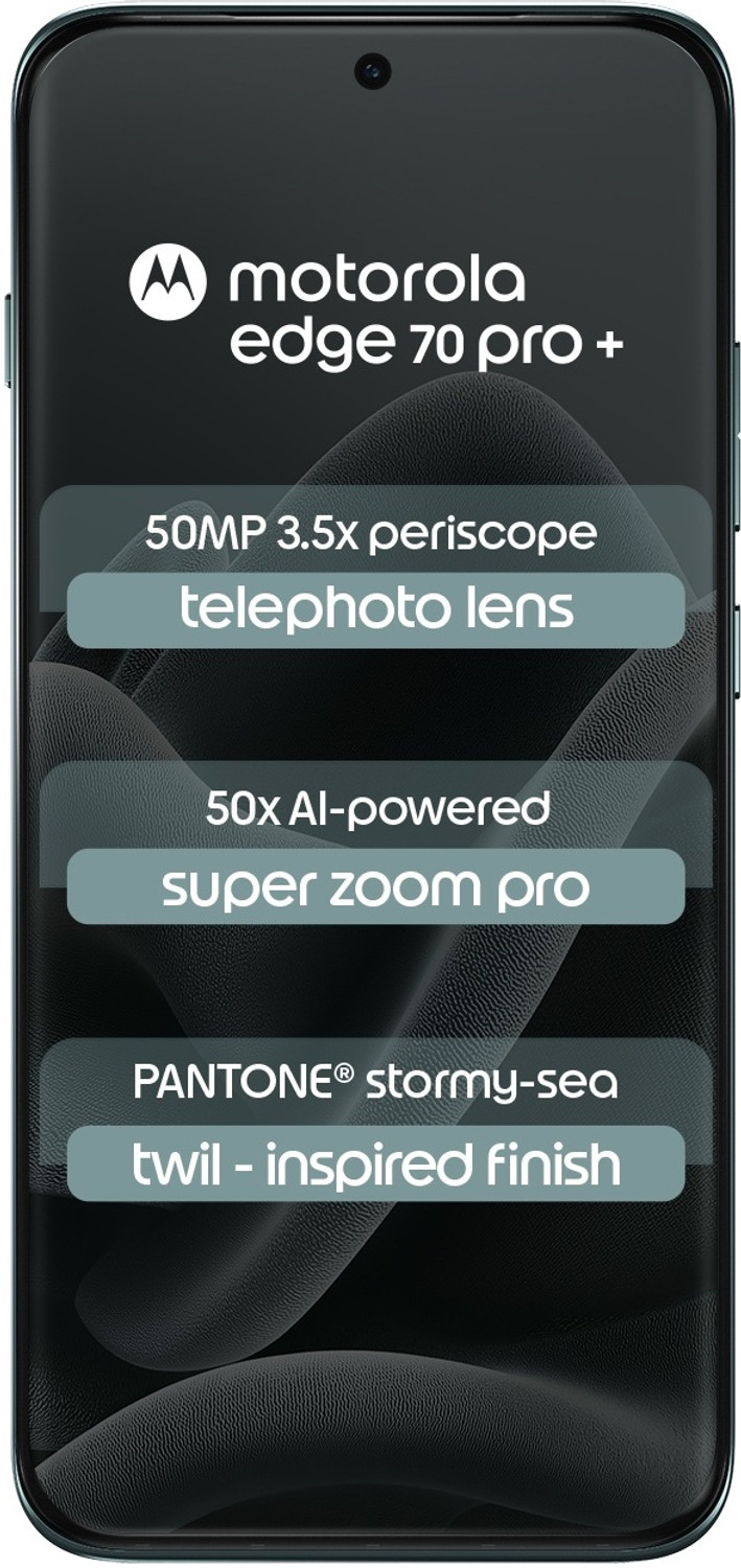 Image of MOTOROLA Edge 70 Pro+ (Twill Inspired PANTONE Stormy sea (Green), 256 GB)
