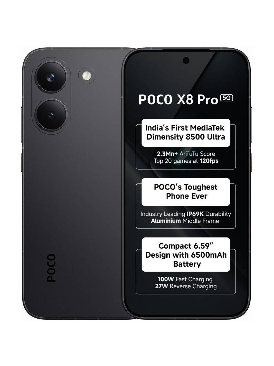 POCO X8 Pro 256 GB Black - Image 1