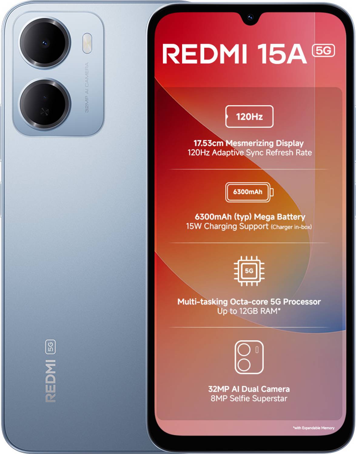 REDMI 15A (Awesome Blue, 128 GB) (4 GB RAM)