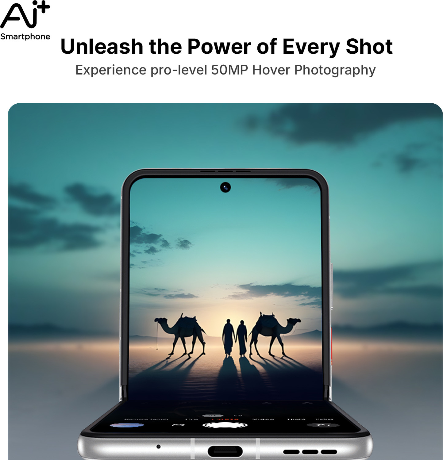 Image of Ai+ NovaFlip 5G (Glacier White, 256 GB)