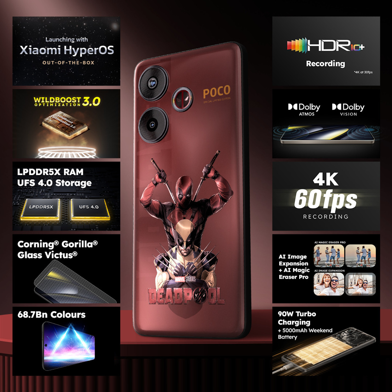 Image of POCO F6 5G (Deadpool, 256 GB)