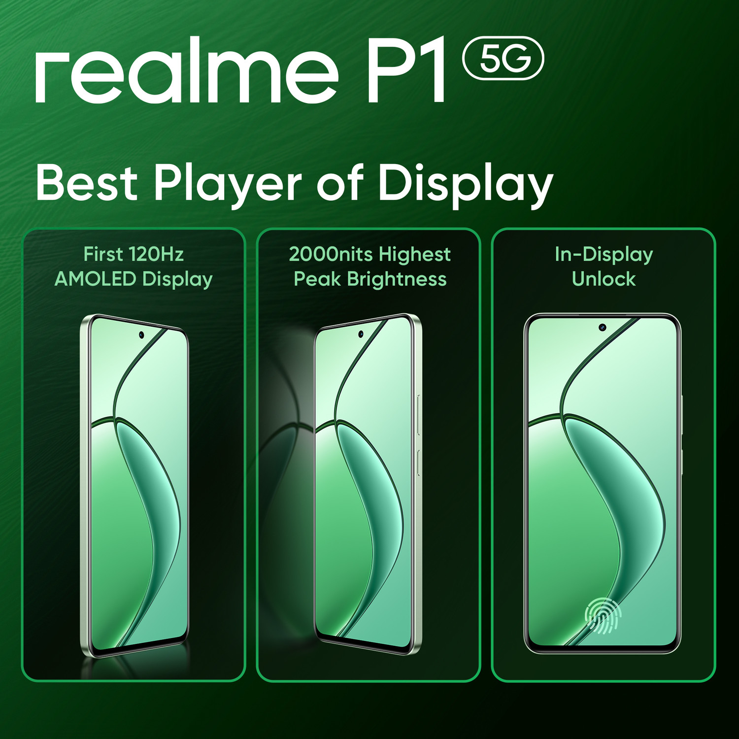 Image of realme P1 5G (Peacock Green, 128 GB)