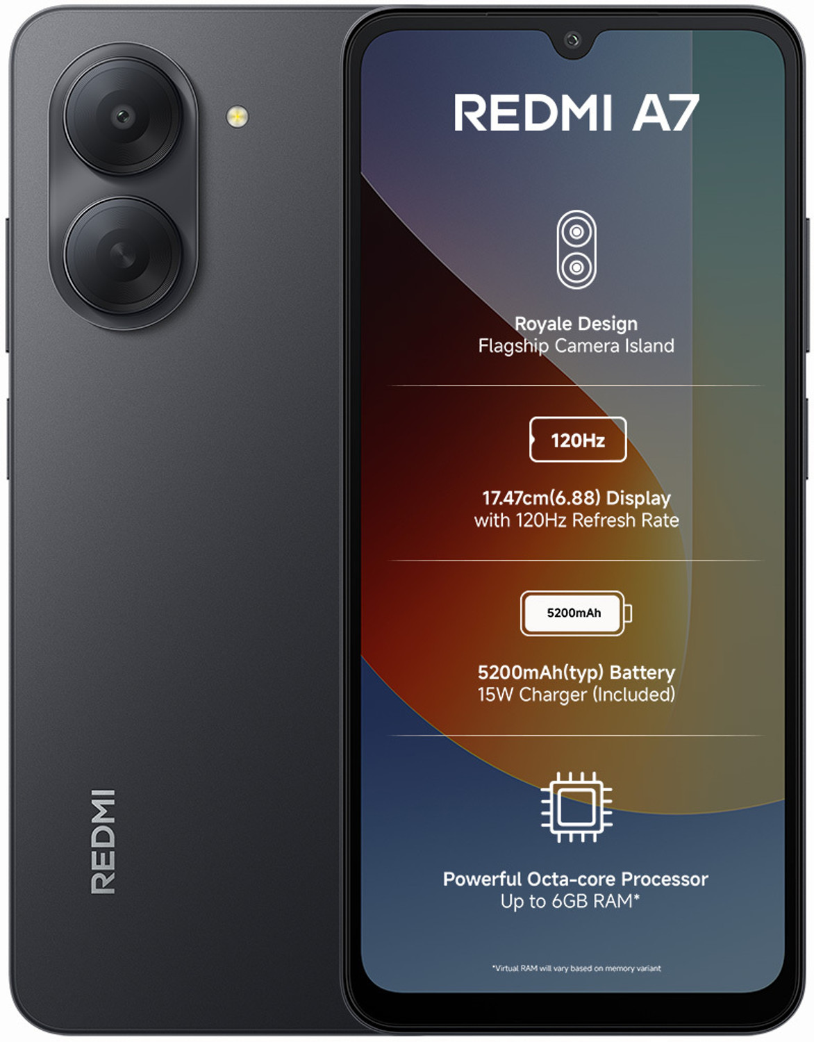 Image of REDMI A7 (Black, 64 GB)