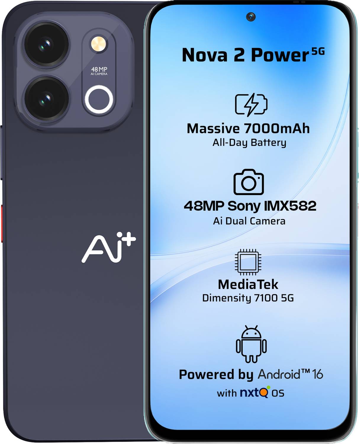 Ai+ Nova 2 Power 5G (Midnight Black, 128 GB) - Image 1