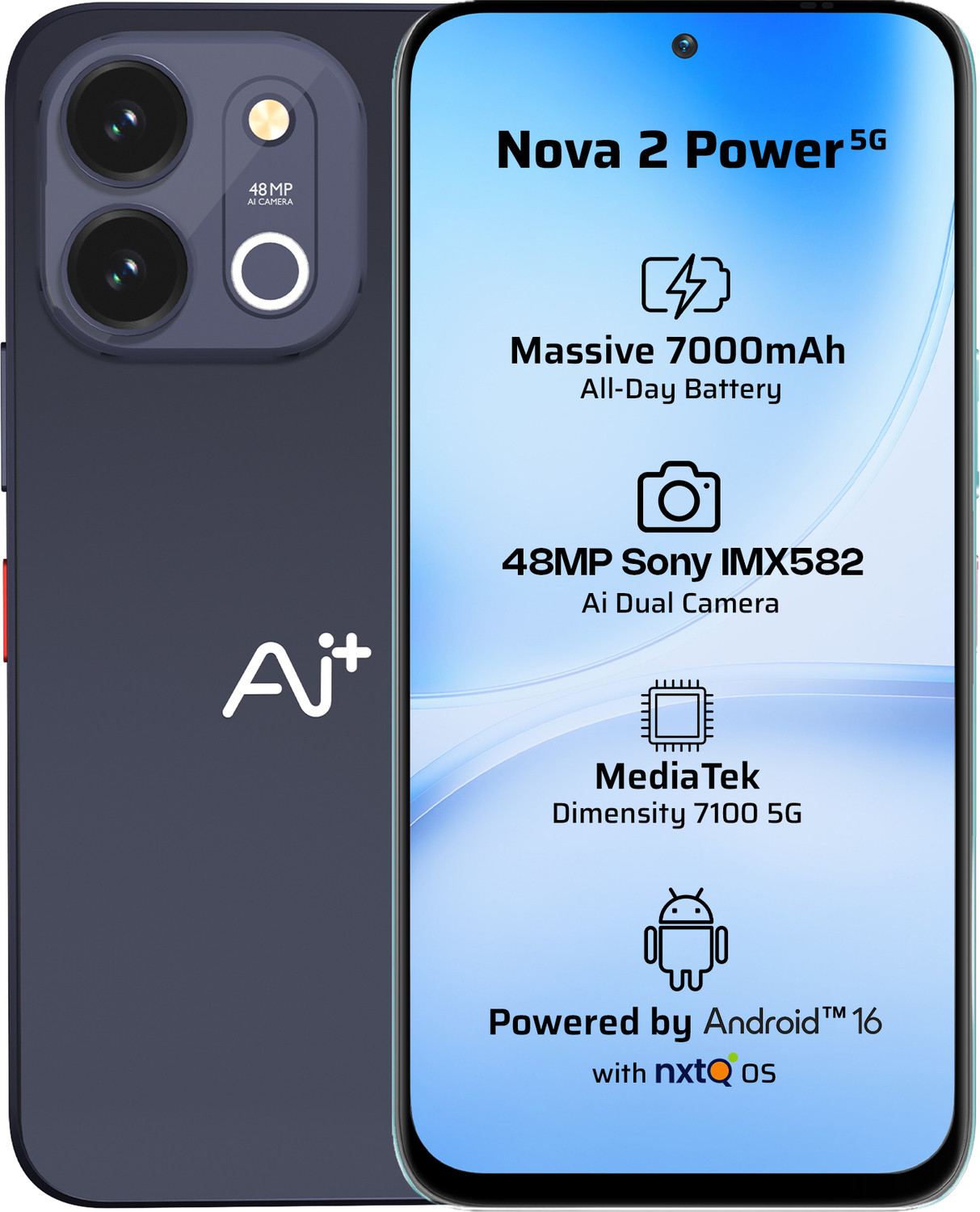 Image of Ai+ Nova 2 Power 5G (Midnight Black, 128 GB)