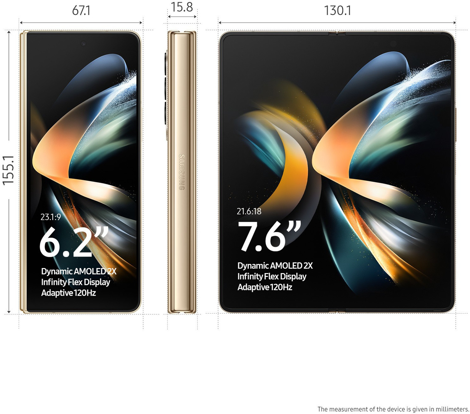Image of Samsung Galaxy Z Fold4 5G (Beige, 256 GB)