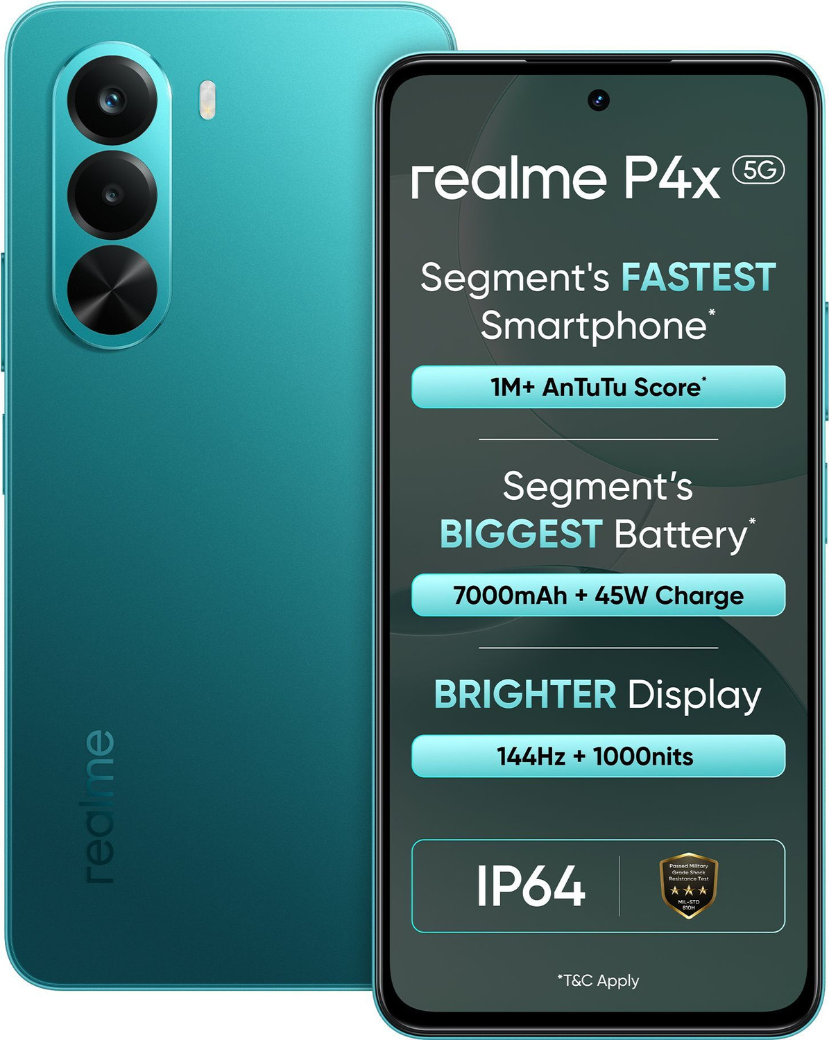 Image of realme P4x 5G (Lake Green, 128 GB)