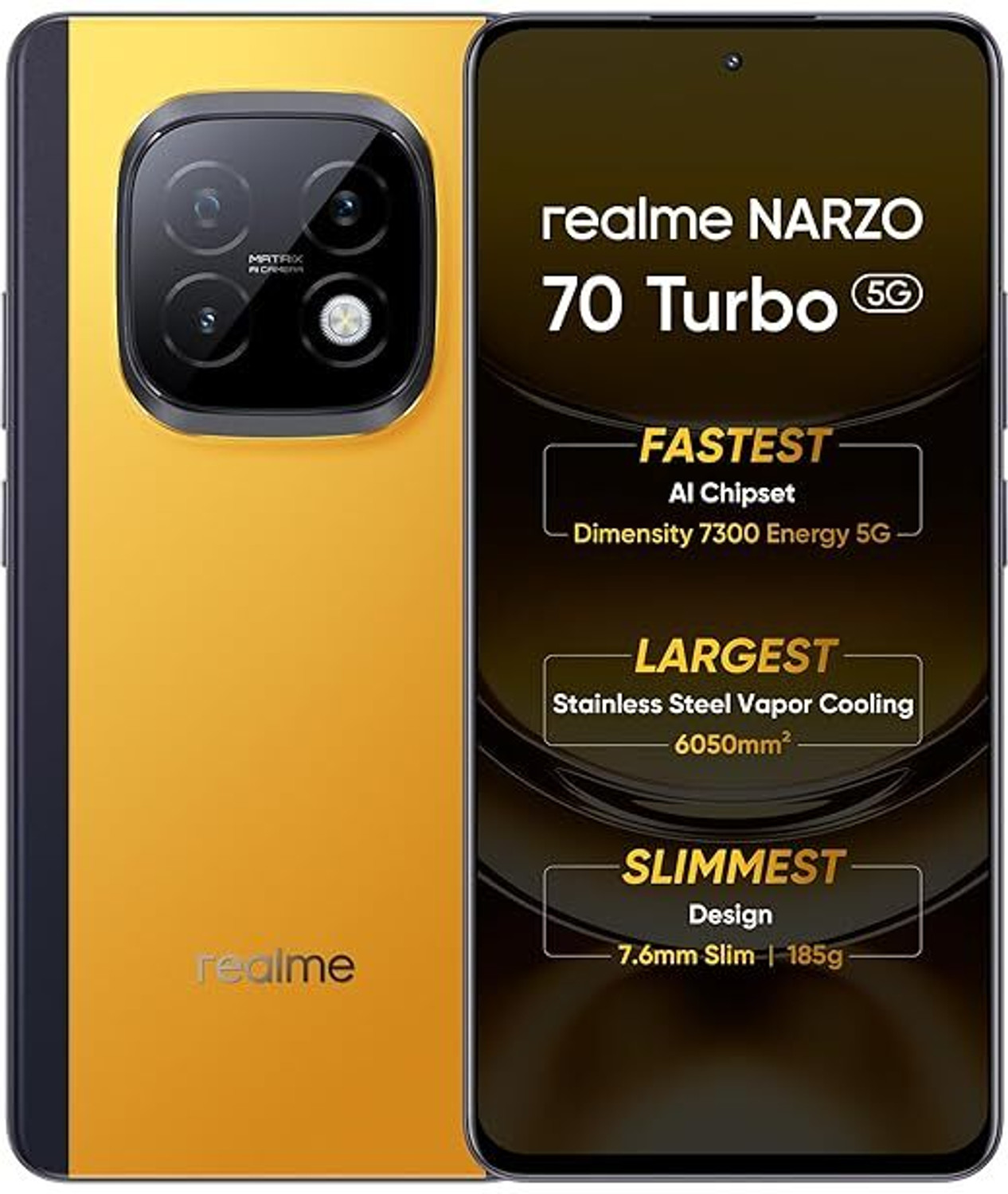 Image of realme 70 TURBO 5G (Yellow, 128 GB)