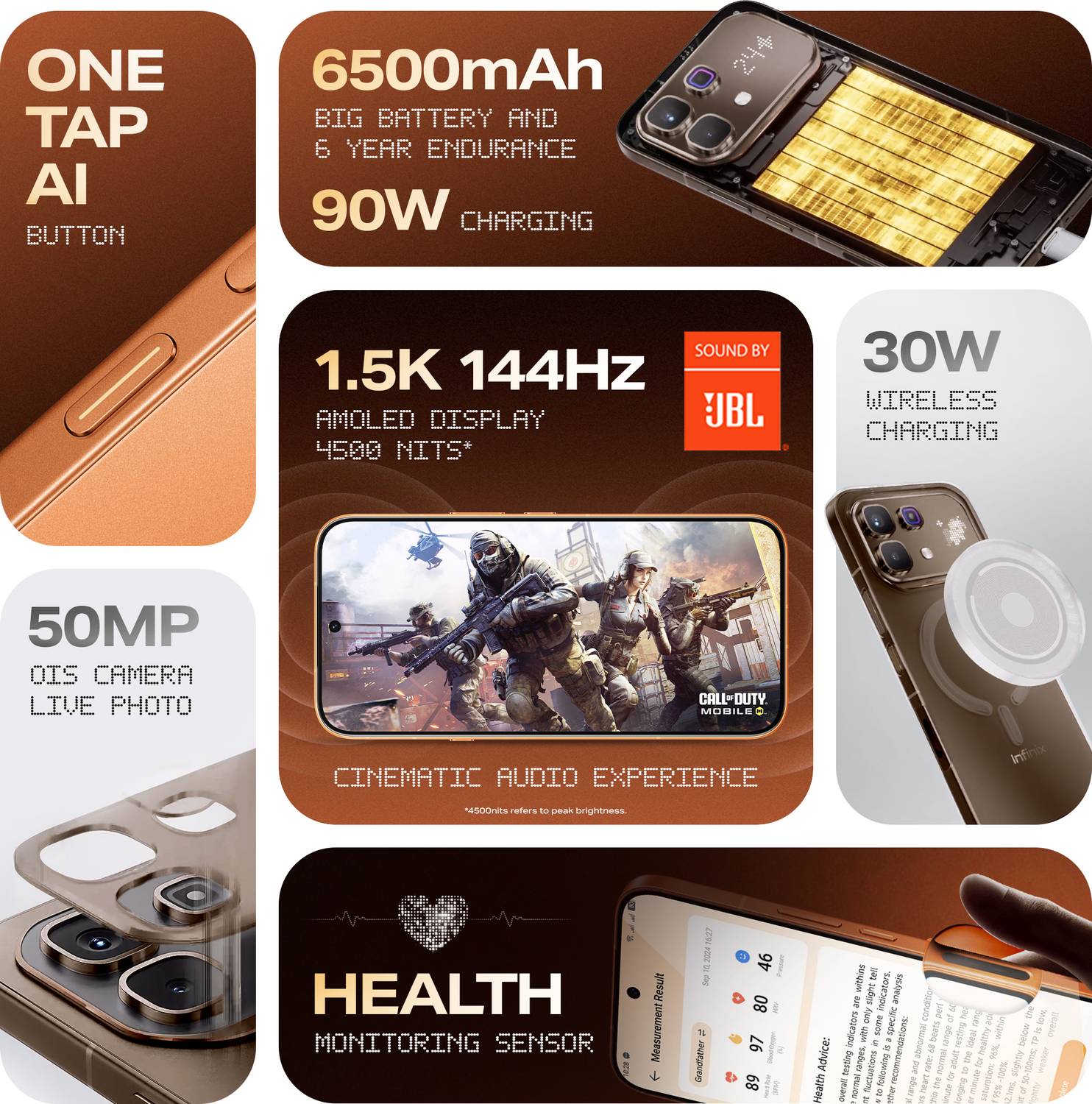 Infinix NOTE 60 Pro 128GB Solar Orange - Image 3