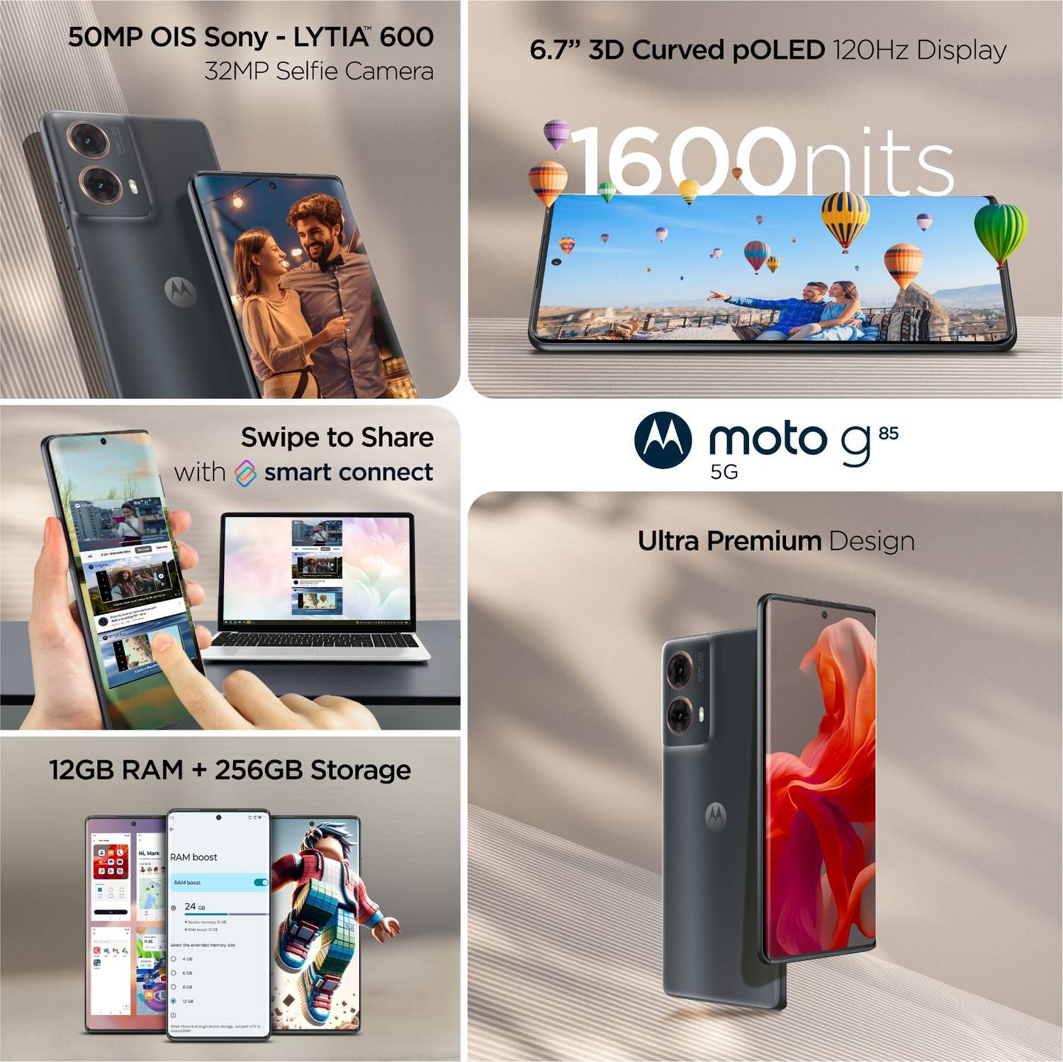 Motorola G85 5G 256GB Urban Grey - Image 4