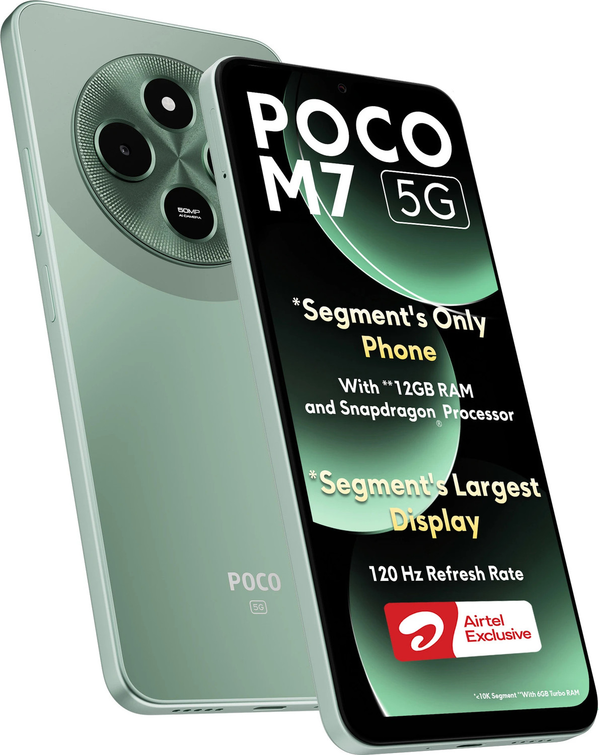 Image of POCO M7 5G - Locked with Airtel Prepaid (Mint Green, 128 GB)