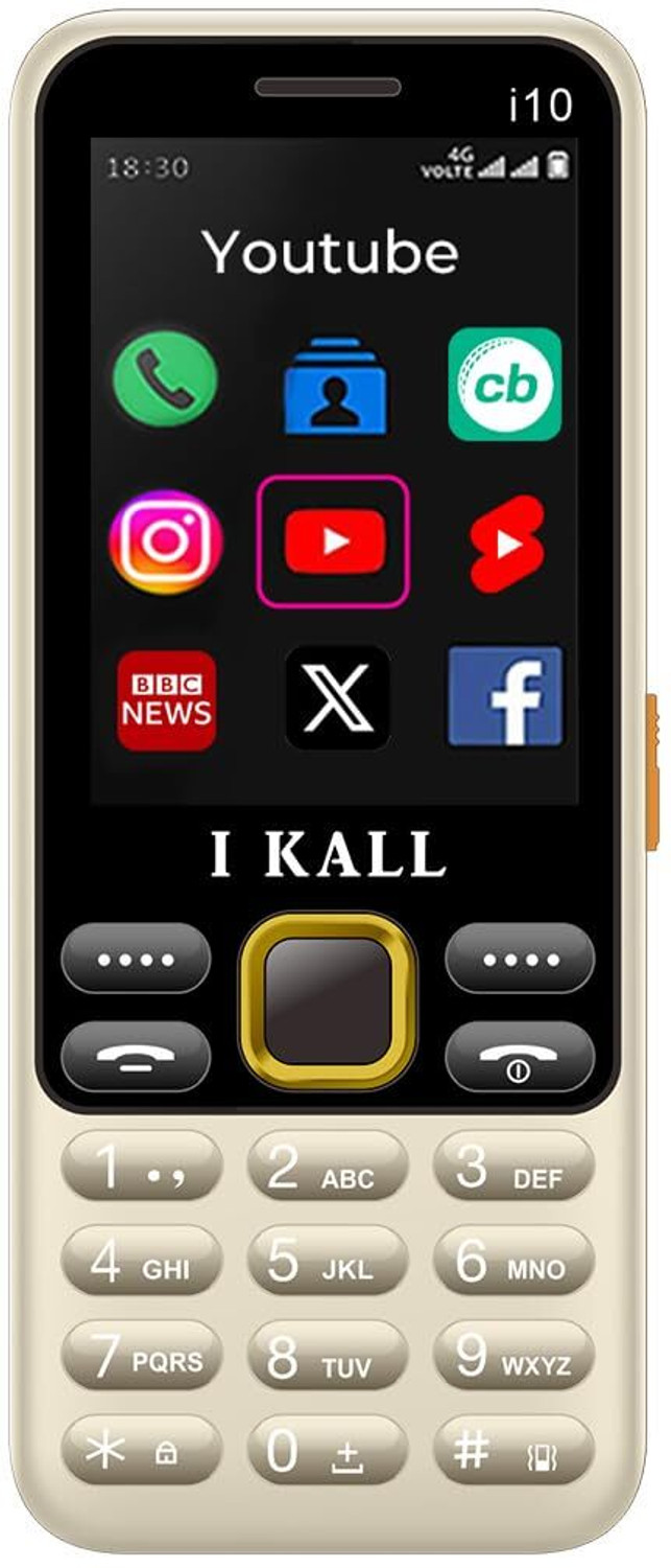 Image of I Kall I10 Mobile Phone - 2.8 inchDisplay with Pre-Loaded - Facebook, YouTube etc.