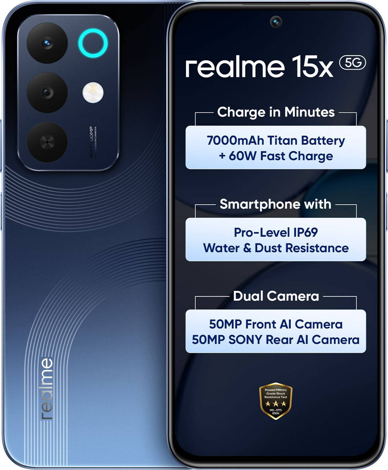 Image of realme 15x 5G (Marine Blue, 128 GB)