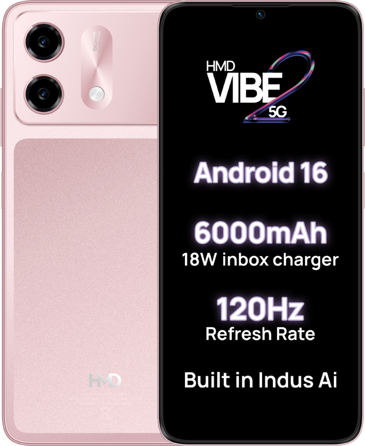Image of HMD Vibe2 5G (Peach Pink, 64 GB)