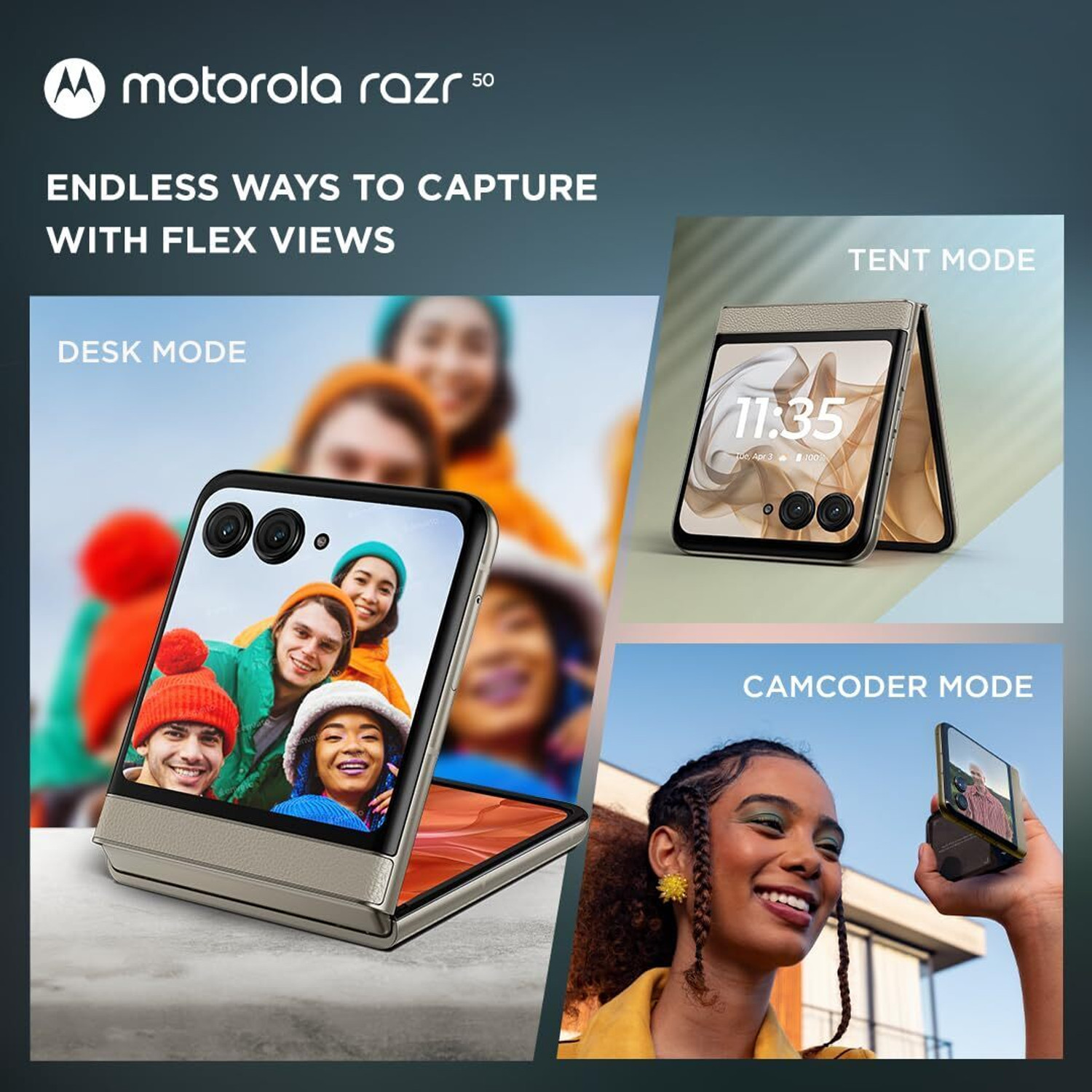 Image of MOTOROLA Razr 50 (Beach Sand, 256 GB)