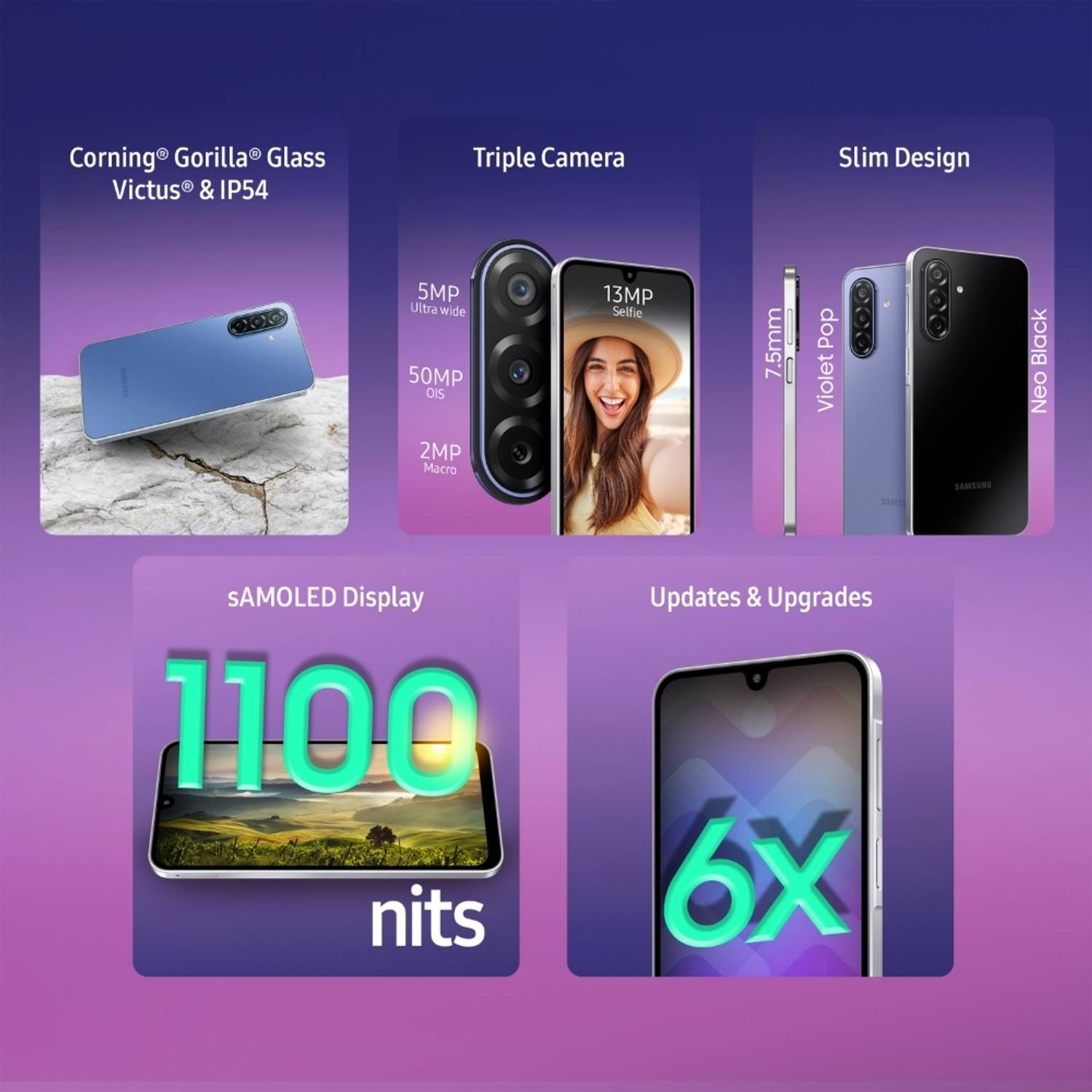 Samsung Galaxy F17 5G 128GB Violet Pop - Image 3