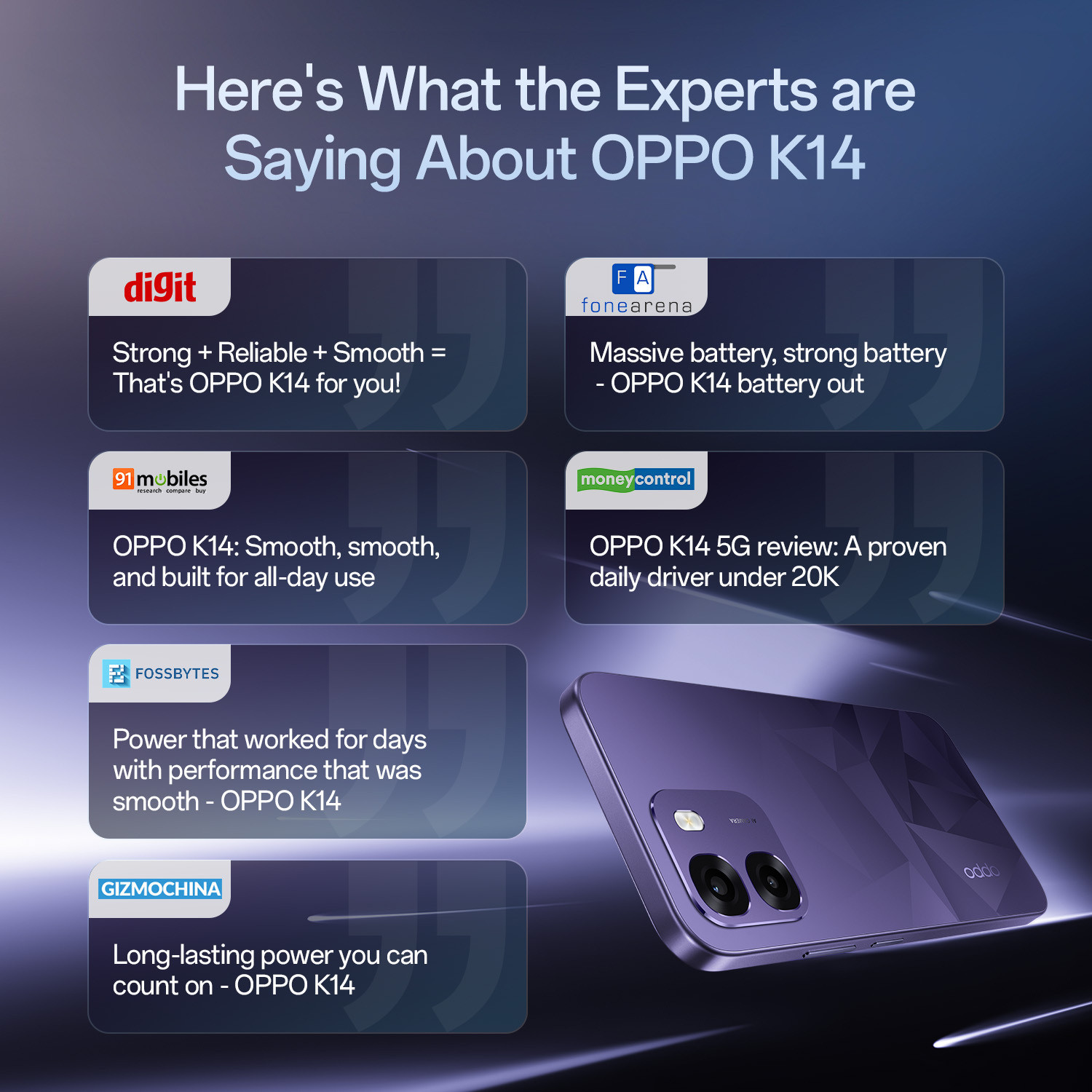 Image of OPPO K14 5G (Prism Violet, 256 GB)