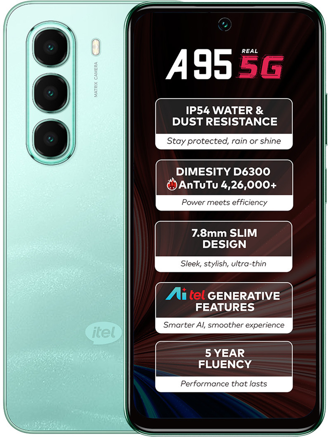 Image of itel A95 5G (Wave Green, 128 GB)