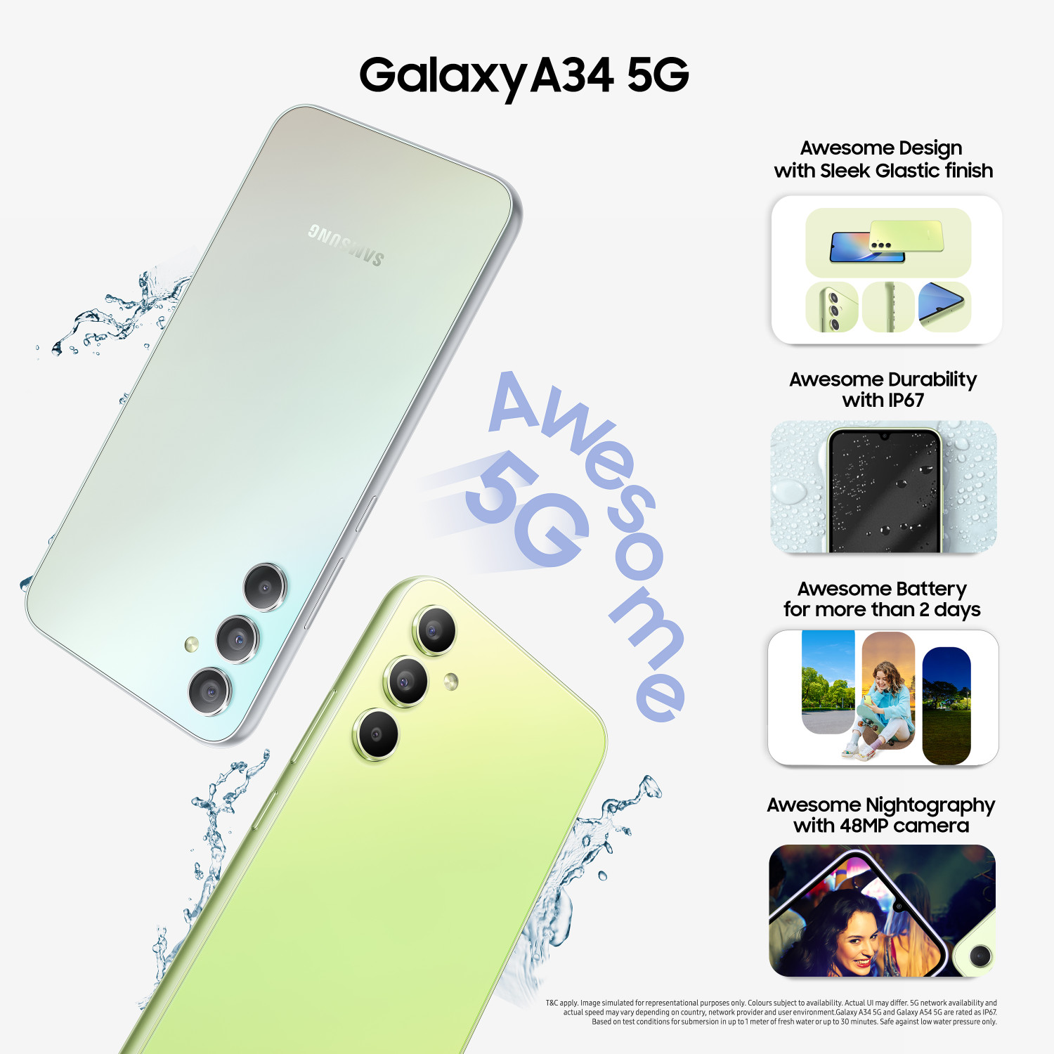 Image of Samsung Galaxy A34 5G (Awesome Violet, 128 GB)
