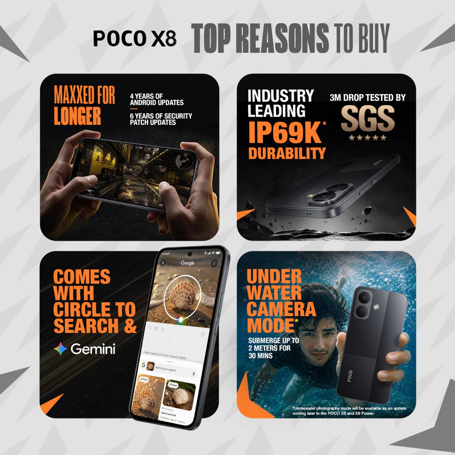 POCO X8 (Black, 128 GB) - Image 2