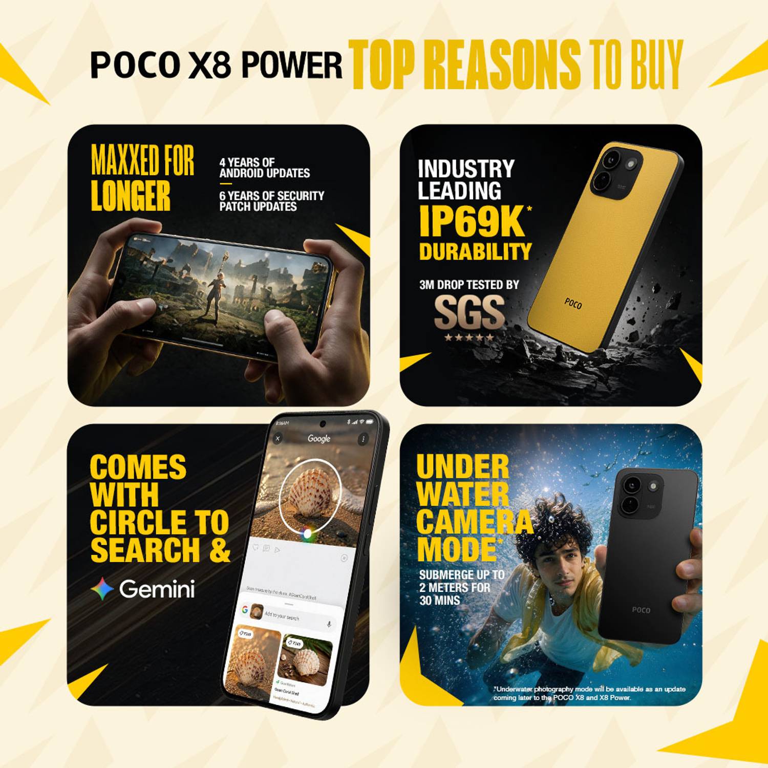 POCO X8 Power 128GB Yellow - Image 2