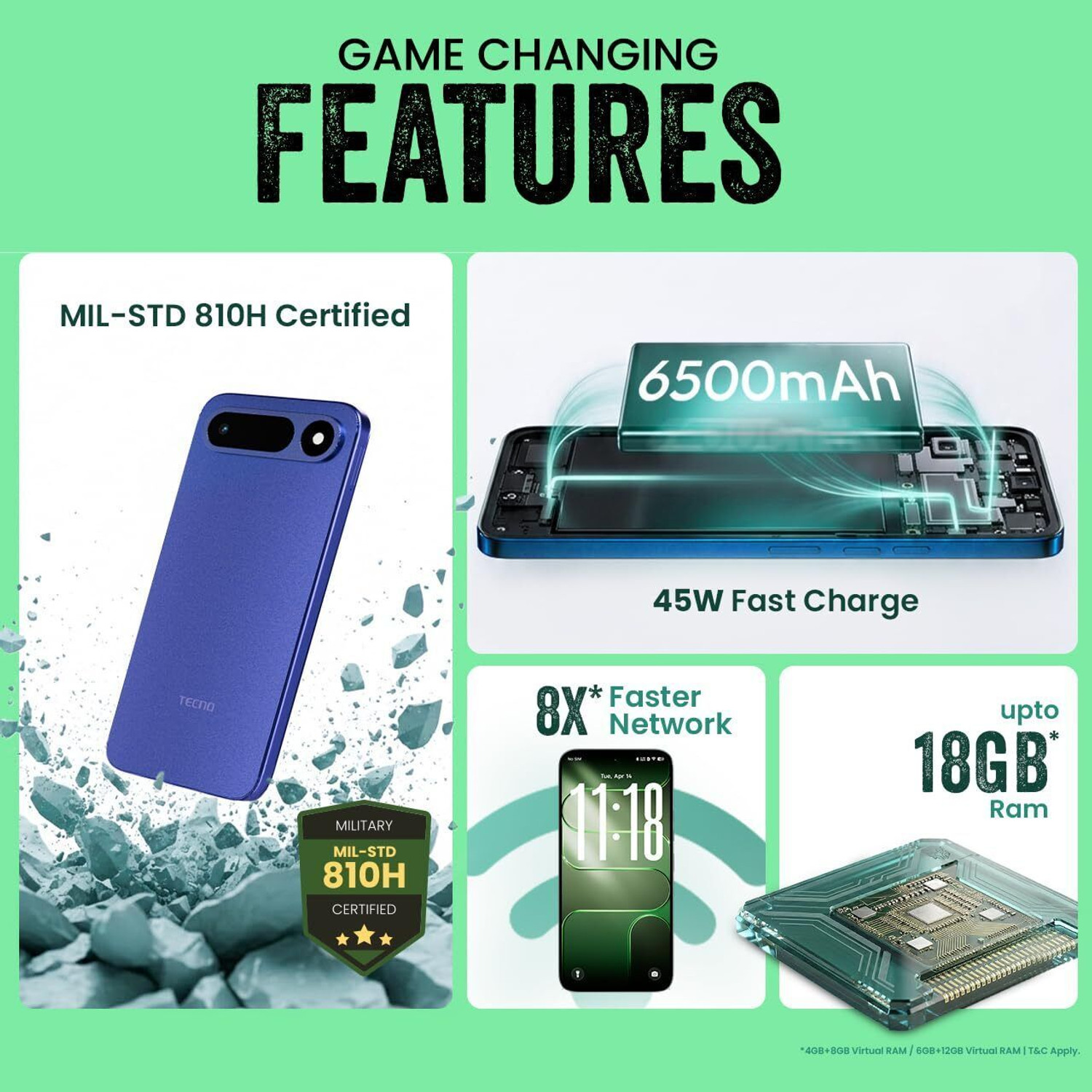 Image of Tecno POP X 5G (Midnight Blue, 128 GB)