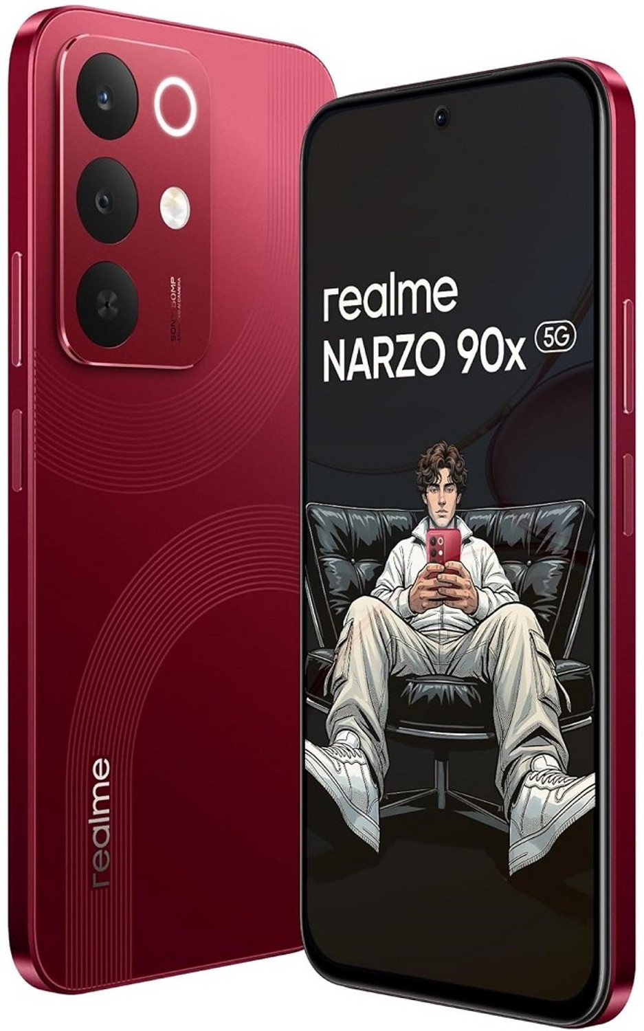 Image of realme Narzo 90x 5G (Maroon Red, 128 GB)