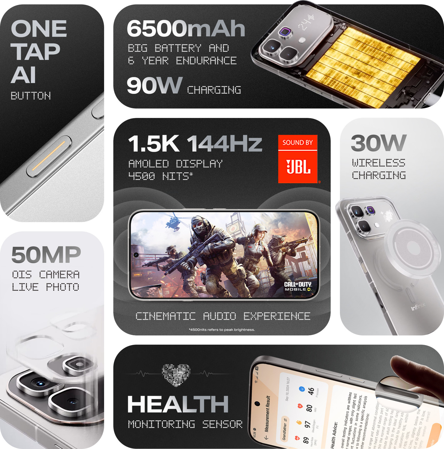 Image of Infinix NOTE 60 Pro (Frost Silver, 256 GB)
