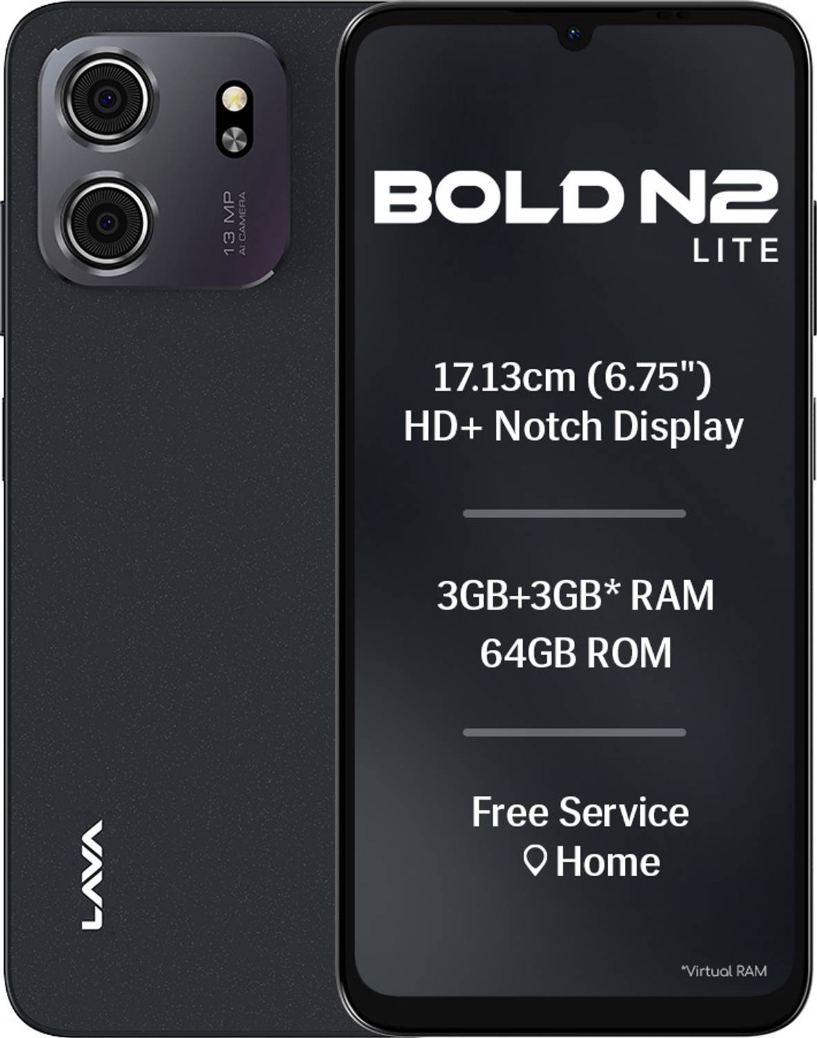 LAVA Bold N2 Lite 64GB Nilgiri Blue - Image 1
