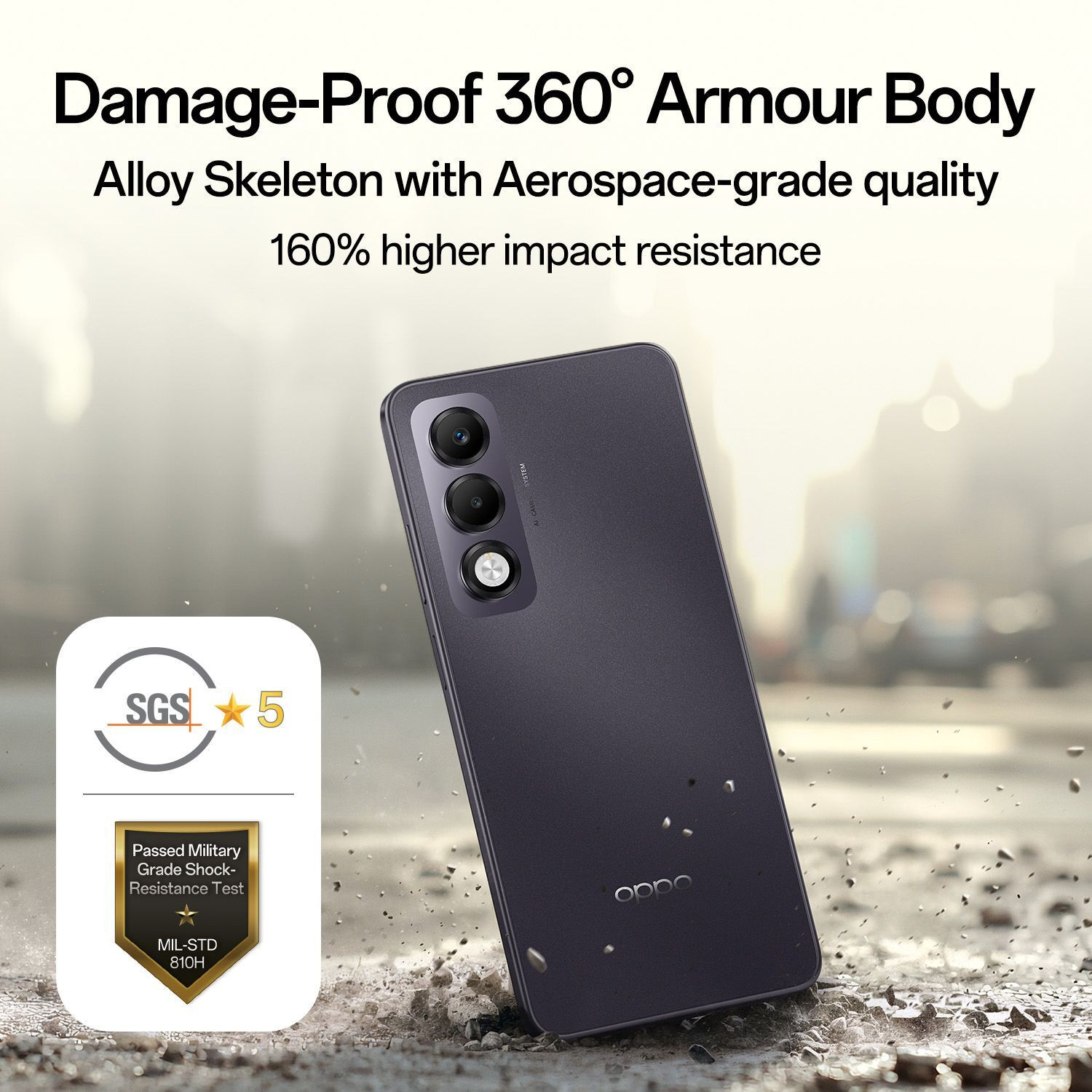 Image of OPPO K13x 5G 6000mAh and 45W SUPERVOOC Charger & AI (Midnight Violet, 128 GB)